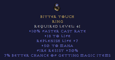 Bitter Touch - FCR MF Fire resist ring