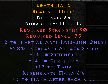 Loath Hand - Godly Dual Stat Mosaic Gloves 3 MAEK NL - D2Bits