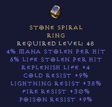 Stone Spiral - Dual leech, LR FR ring