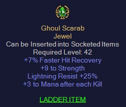 Ghoul Scarab - 7 fhr 9 Strength 25 LR 3 MAEK - Jewel