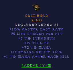 Grim Hold - FCR Str 72 Mana 17 LR 1 MAEK