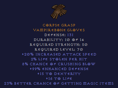Corpse Grasp - Crushing Blow gloves
