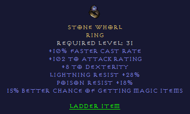 Stone Whorl - FCR Dex LR PR MF - Ring