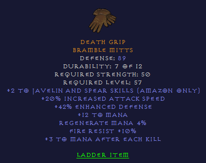 Death Grip - 2/20 Javazon 3 Maek 10 FR - Gloves