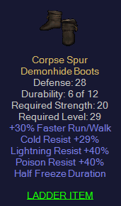 Corpse Spur - 30 Run Walk 29 CR 40 LR 40 PR