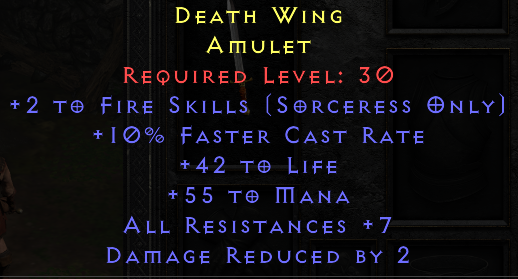 LLD Fire Sorc Amulet