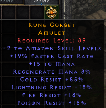 Rune Gorget - 2 Amazon 19 FCR 18 All Res 55 CR