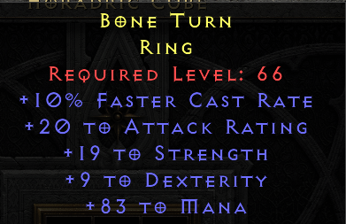 Bone Turn - FCR STR  Dex Mana - Ring