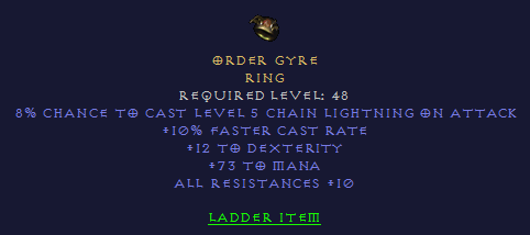 Order Gyre - FCR Dex Mana All Resist