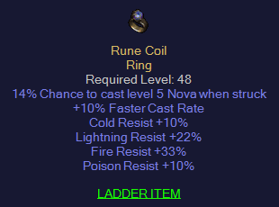 Rune Coil - 10 FCR 10 All Resist 22 LR 33 FR - D2Bits