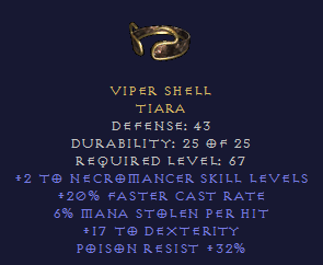 Viper Shell Tiara - Necro