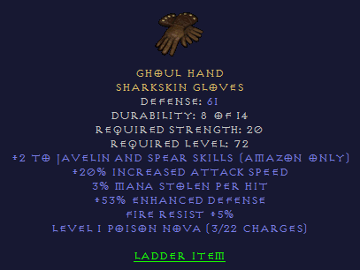 Javazon Gloves Mana leech