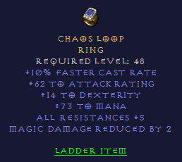 Chaos Loop - FCR Dex Mana All Resist