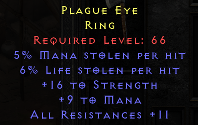 Plague Eye - Dual Leech STR All Resist - Ring