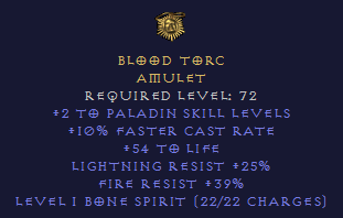 Blood Torc - Paladin Amulet