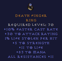 Death Finger - FCR STR Mana All Res - Ring