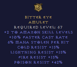 Bitter Eye - Amazon Amulet