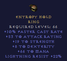 Entropy Hold - FCR STR DEX - Ring