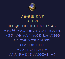 Doom Eye - FCR All resist Mana Ring