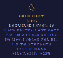 Grim Knot - FCR STR LL Mana - Ring