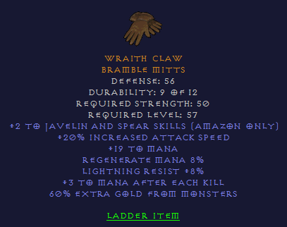 Wraith Claw - 2/20 Javaz\on 3 Maek 8 LR - Gloves