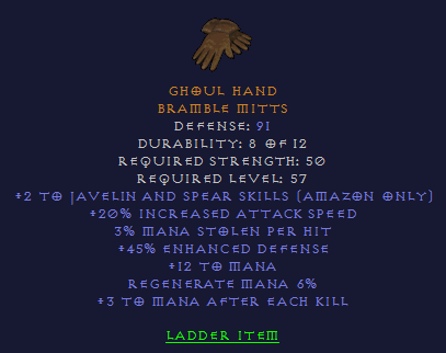 Ghoul Hand - 2/20 Javazon 3 ML 3 Maek - GLoves