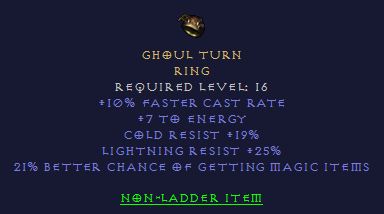 Ghoul Turn - FCR  19 CR 25 LR 21% Magic Find