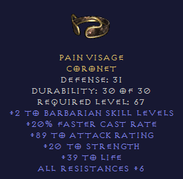 Pain Visage Coronet - Barb