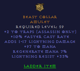 Beast Collar - 2 Trap 10 FCR 97 Mana 33 LR