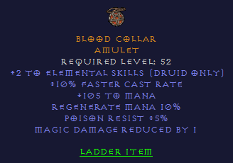 Blood Collar - 2 Ele 10 FCR 105 Mana