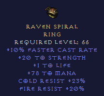 Raven Spiral - FCR STR Mana - FR CR - Ring